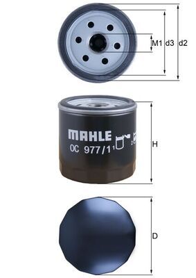 MAHLE OC977-1 | Yağ Filtresi VW Golf VII/Passat/Caddy/Polo/Audi A3/Seat Leon/Skoda Octavia 12-20 1.2-1.5 TSI