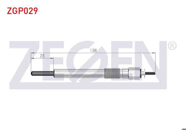 ZEGEN ZGP029 | Kızdırma Buji 11V Karsan J9 Premıer 2.7D 2007-2010 / Isuzu Trooper (Usb) 2.8Td 1983-1991 | 10 Adet